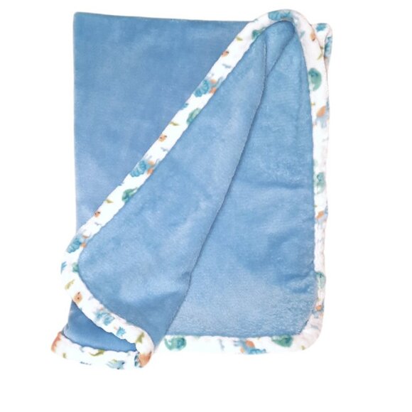 Le Bebe Favorite Dinosaur Trees Trim Baby Security Lovey Blanket 28" X 38" - Picture 3 of 5